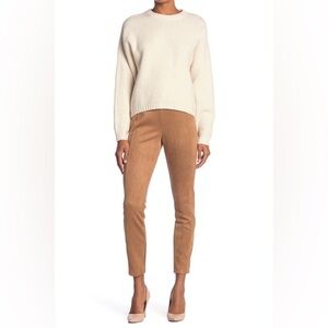 T Tahari Womens Pants Sz Small Faux Leather Light Academia Neutral Fall Autumn